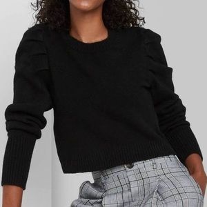 NWT Wild Fable Black Puff Sleeve Sweater